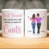 Custom Mug - Personalized Best Friend Birthday Gifts For Women, Besties, Sisters, BFF - Life Upgraded With My Besties