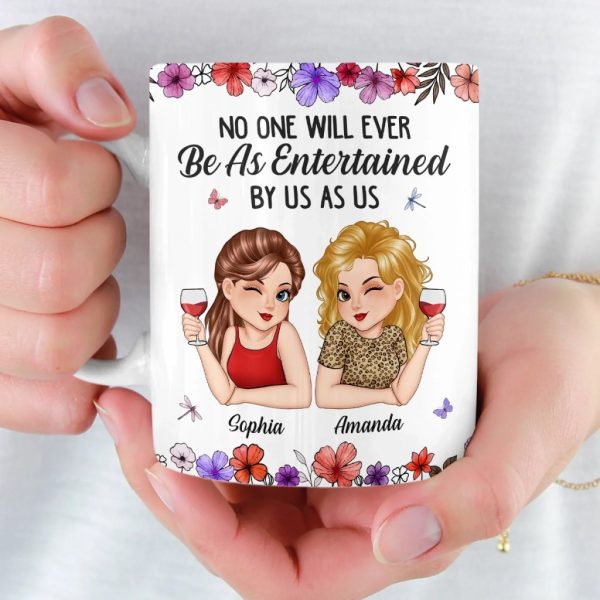 Custom Mug - Personalized Best Friend Birthday Gifts For Women, Besties, Sisters, BFF - Partners In Wine And Chaos
