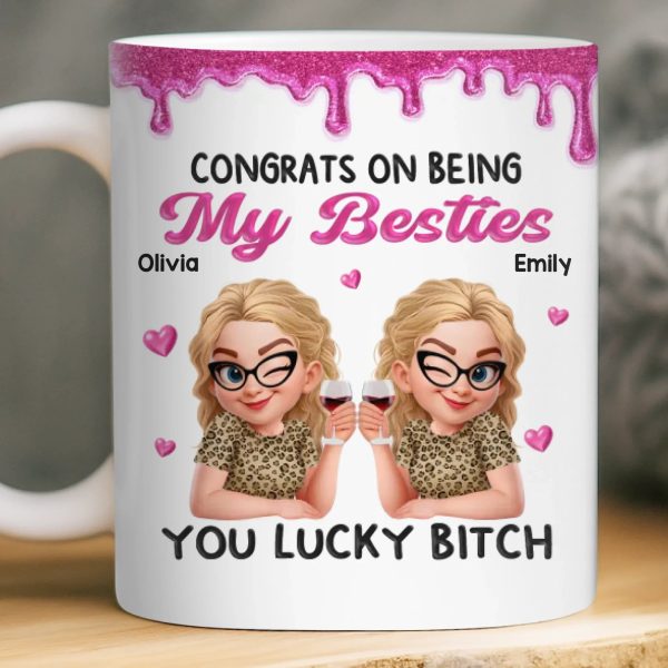 Custom Mug - Personalized Best Friend Birthday Gifts For Women, Besties, Sisters, BFF - Smiles Brewed Daily