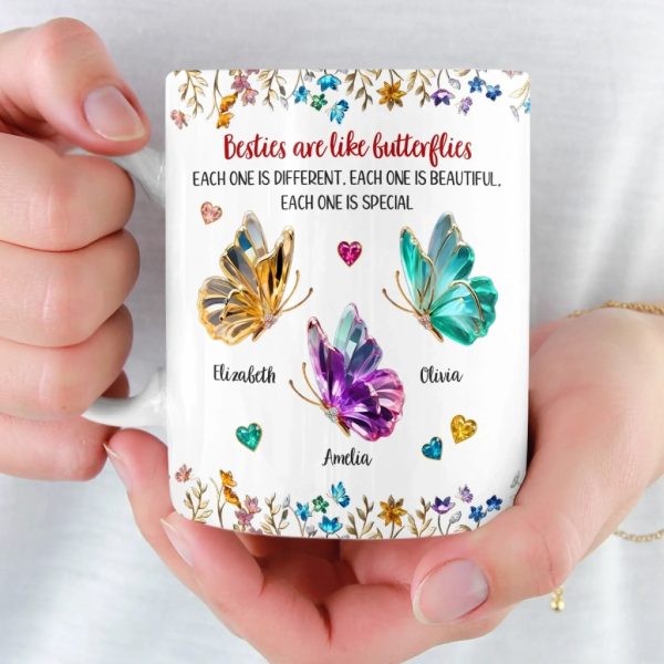 Custom Mug - Personalized Best Friend Birthday Gifts For Women, Besties, Sisters, BFF - Stay Soft Shine Bright