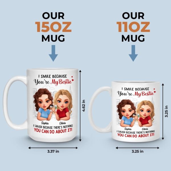 Custom Mug - Personalized Best Friend Birthday Gifts For Women, Besties, Sisters, BFF - Too Much Fun To Handle