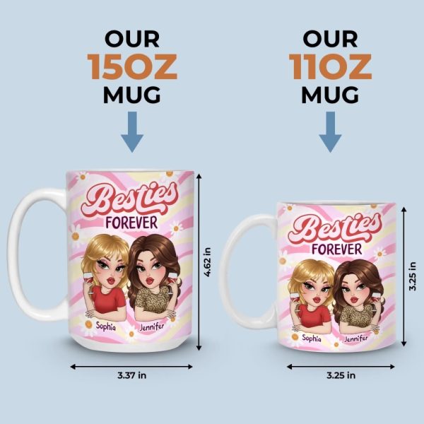 Custom Mug - Personalized Best Friend Birthday Gifts For Women, Besties, Sisters, BFF - Trust In Every Laugh