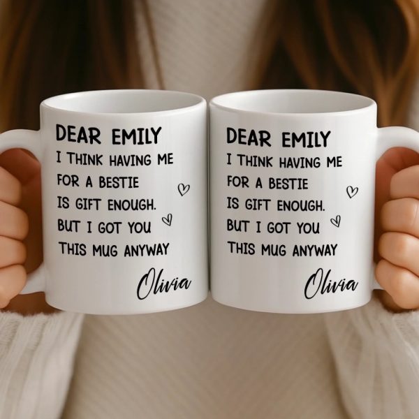 Custom Mug - Personalized Best Friend Birthday Gifts For Women, Besties, Sisters, BFF - You Are My Everyday Joy