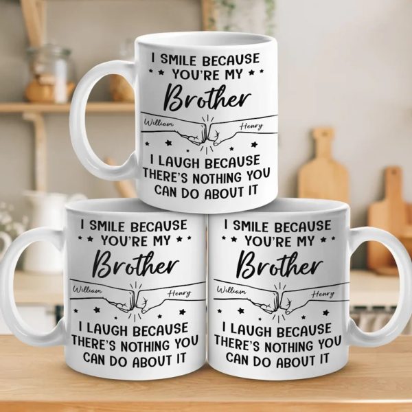 Custom Mug - Personalized Birthday Gifts For Brother, Sister, Family - My Brother, My Hero, My Forever Support