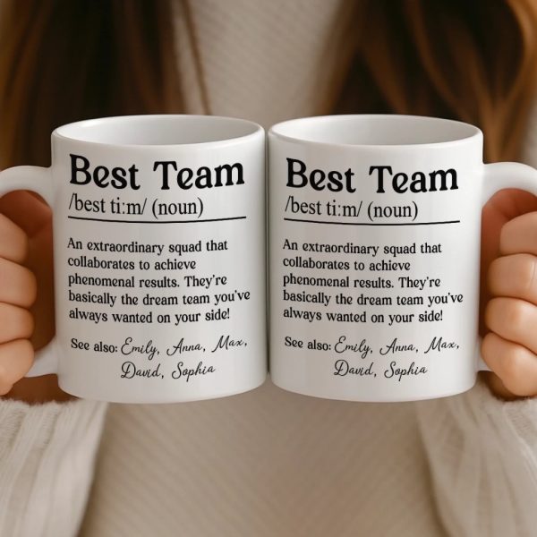 Custom Mug - Personalized Birthday Gifts For Coworker, Work Bestie - Dream Team