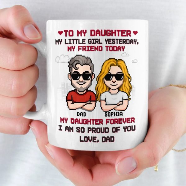 Custom Mug - Personalized Birthday Gifts For Dad, Daughter - Like Father Like Daughter