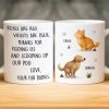 Custom Mug - Personalized Birthday Gifts For Dog Cat Lovers, Dog Dad And Mom, Cat Owners - Cleaning Poop, Earning Love