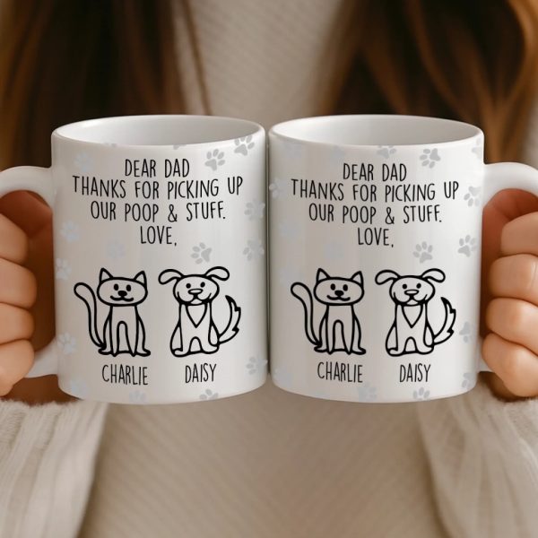 Custom Mug - Personalized Birthday Gifts For Dog Lovers, Dog Dad And Mom - Respect The Poop Scooper