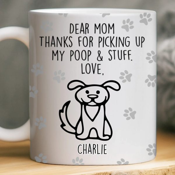 Custom Mug - Personalized Birthday Gifts For Dog Lovers, Dog Dad And Mom - Respect The Poop Scooper