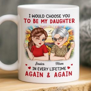 Custom Mug - Personalized Birthday Gifts For Mom, Daughter - A Daughter Love Lasts Forever