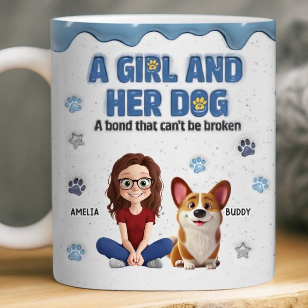 Custom Mug - Personalized Christmas Birthday Gifts For Dog Lovers, Dog Dad And Mom - Besties With Fur