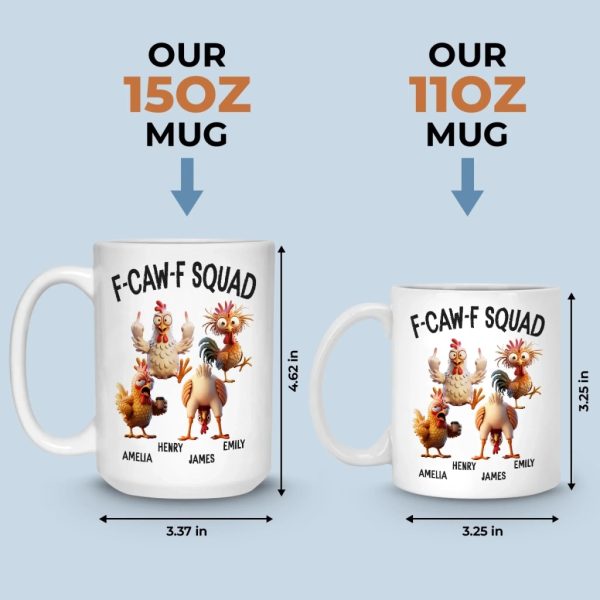 Custom Mug - Personalized Funny Gifts For Best Friends, Coworker, Work Bestie - Feather Gang In Action