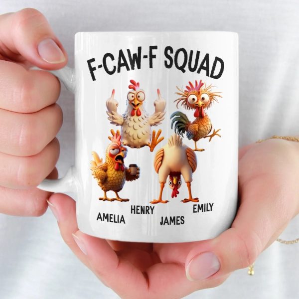 Custom Mug - Personalized Funny Gifts For Best Friends, Coworker, Work Bestie - Feather Gang In Action