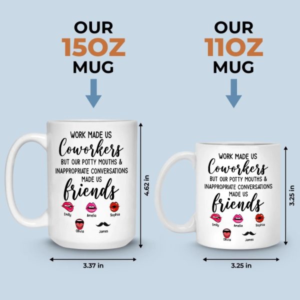 Custom Mug - Personalized Funny Gifts For Coworker, Work Bestie - Teamwork Makes Days Better