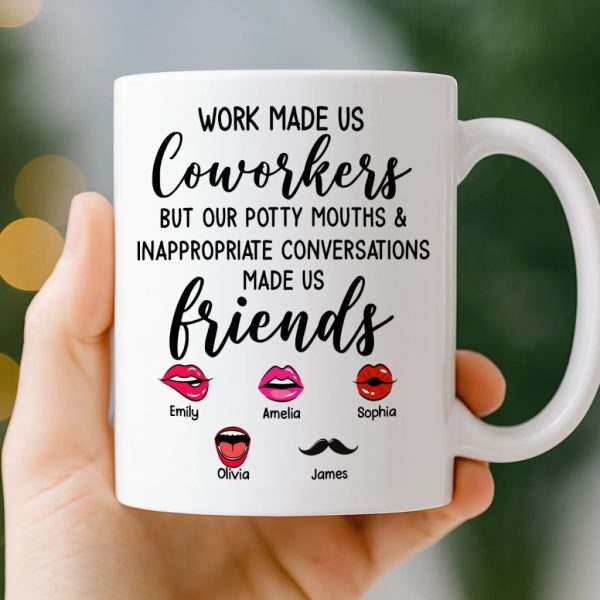Custom Mug - Personalized Funny Gifts For Coworker, Work Bestie - Teamwork Makes Days Better
