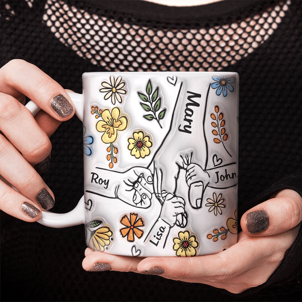 Custom Name Holding Hand Family 3D Mug Personalized Gift TH10 890887