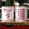 Custom Name Letter And Flower Toile De Jouy Style God Says I Am Print Full Mug LM32 895397