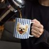 Custom Outline Photo Dog Cat Stripe Colors - Personalized White Edge-to-Edge Mug