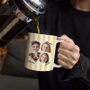 Custom Outline Photo For Couple Family Dog Cat With Colorful Stripes - Personalized White Edge-to-Edge Mug