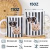 Custom Outline Photo For Couple Family Dog Cat With Colorful Stripes - Personalized White Edge-to-Edge Mug