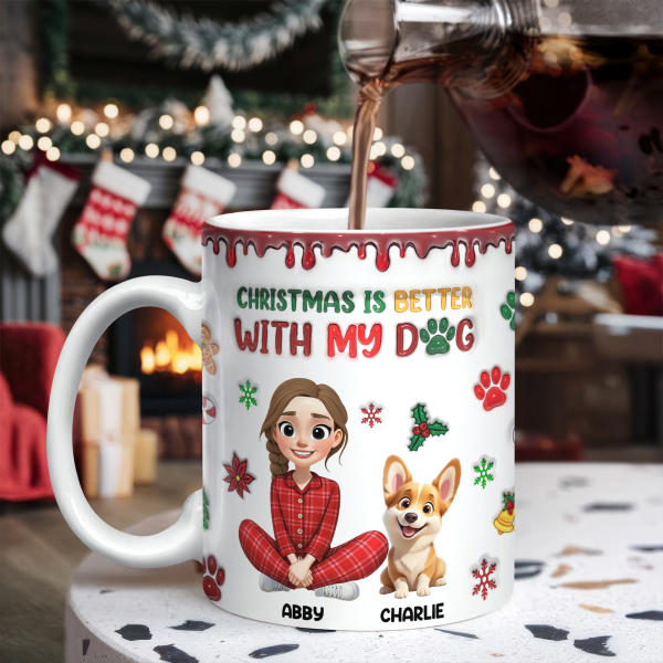 Custom Pet Photo Life Is Better With My Dogs Personalized 3D Inflated Effect Mug CH07 896556