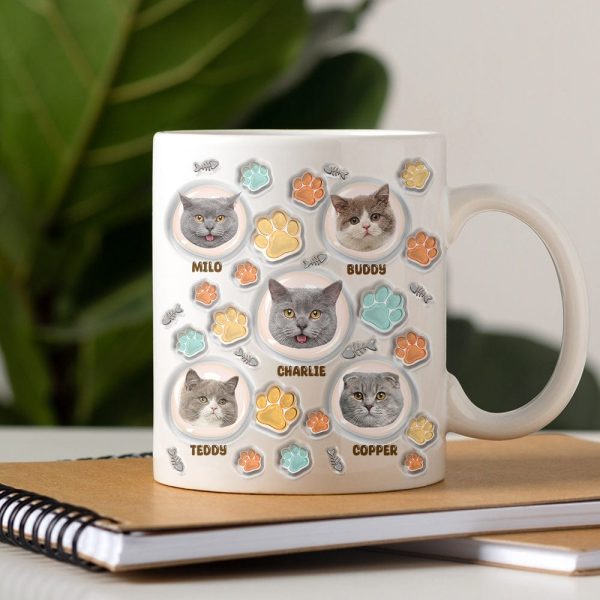 Custom Photo 3D Inflated Effect Cat Mug N304 890149