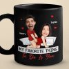 Custom Photo Being Bad Together Has Never Felt So Good - Couple Personalized Custom Black Mug - Gift For Husband Wife, Anniversary