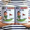 Custom Photo Best Dad By Par - Personalized White Edge-to-Edge Mug