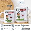 Custom Photo Best Dad By Par - Personalized White Edge-to-Edge Mug