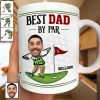 Custom Photo Best Dad By Par - Personalized White Edge-to-Edge Mug