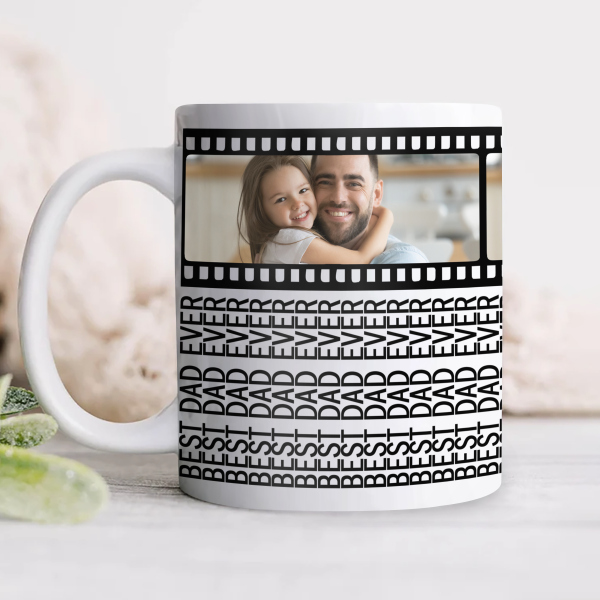 Custom Photo Best Dad Ever Hidden Message Print Full Mug LM32 893629