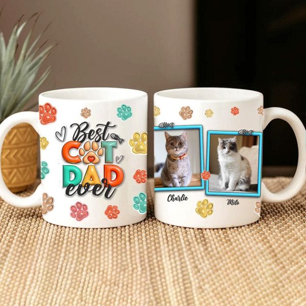 Custom Photo Best Dog Cat Mom Dad Ever With 3D Inflated Pet Mug TA29 890030