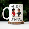 Custom Photo Congrats On Being My Brother You Lucky Man Funny Friend - Personalized Mug