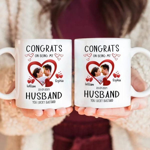 Custom Photo Congrats On Being My Husband Family Mug N304 889947