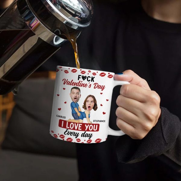 Custom Photo Couple I Love You Every Day - Personalized White Edge-to-Edge Mug