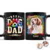 Custom Photo Dog Cat Dad Mom - Personalized Black Mug