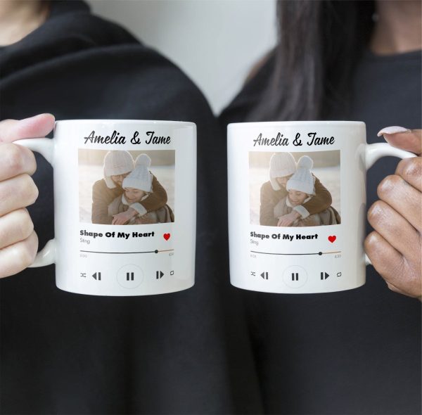 Custom Photo Favorite Couple Song - Personalized Ceramic Mug - Gift For Couple, Husband Wife NH96