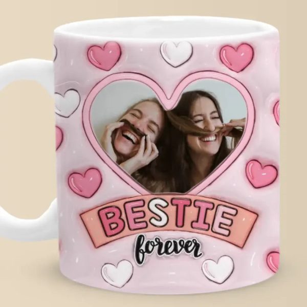 Custom Photo Friends Are The Family You Choose - Bestie Personalized Custom 3D Inflated Effect Printed Mug - Gift For Best Friends, BFF, Sisters