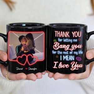 Custom Photo Gifts For Couple Coffee Mug Thank You For Letting Me Bang You
