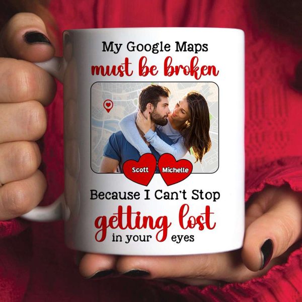 Custom Photo Gifts For Couple Personalized Coffee Mug I Can't Stop Getting Lost In Your Eyes