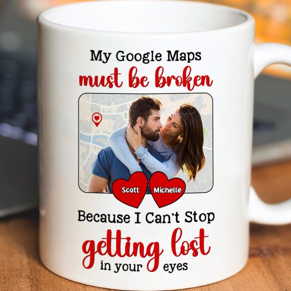Custom Photo Gifts For Couple Personalized Coffee Mug I Can't Stop Getting Lost In Your Eyes