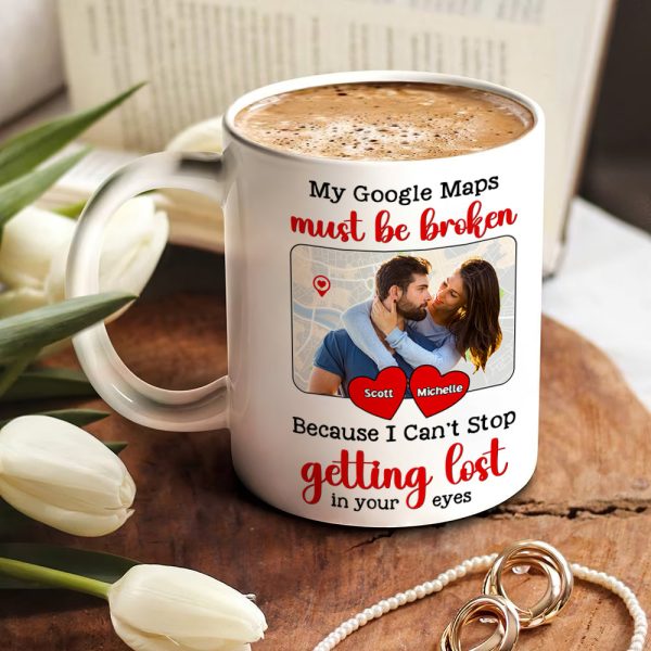 Custom Photo Gifts For Couple Personalized Coffee Mug I Can't Stop Getting Lost In Your Eyes
