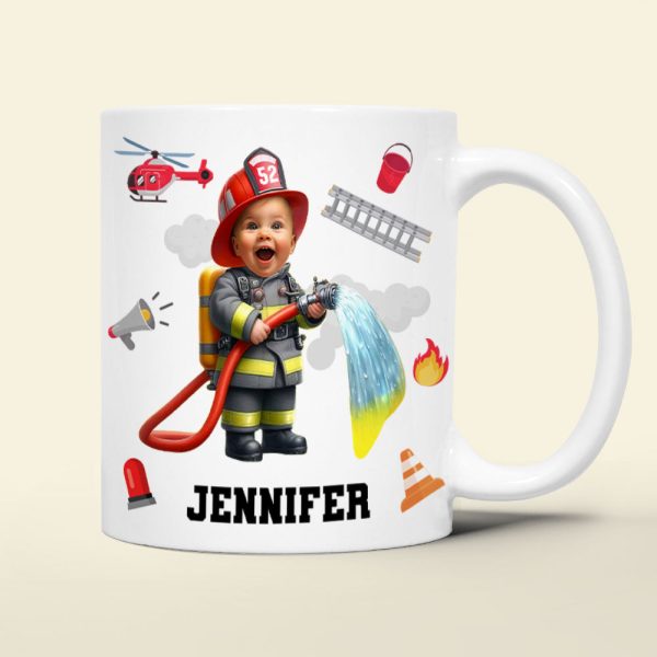 Custom Photo Gifts For Kid Firefighter Coffee Mug 05ohti061224