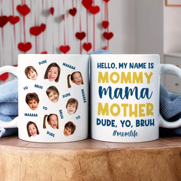Custom Photo Gifts For Mom Coffee Mug Hello My Name Is Mommy