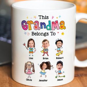 Custom Photo Gifts For Mom Grandma Personalized Coffee Mug This Grandma Belongs To