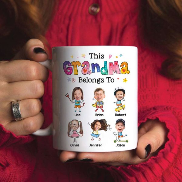 Custom Photo Gifts For Mom Grandma Personalized Coffee Mug This Grandma Belongs To