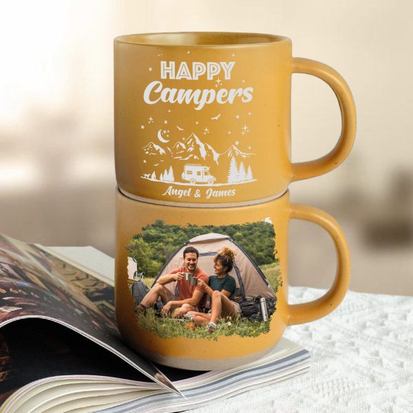 Custom Photo Happy Campers Couple Pottery Mug TH10 892173