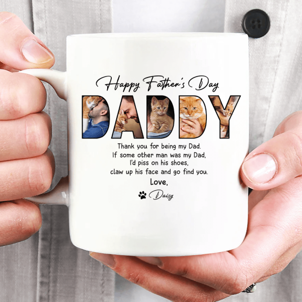 Custom Photo Happy Father's Day For Cat Lover Mug TH10 N304 890907