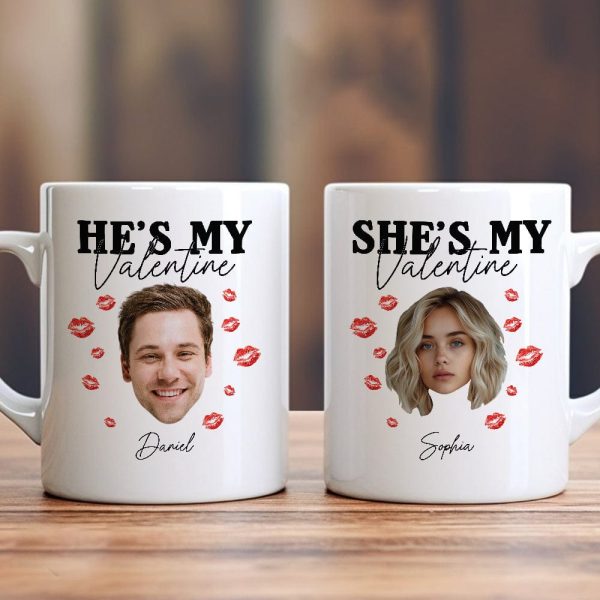 Custom Photo He/She's My Valentine Couple Mug HO82 893362