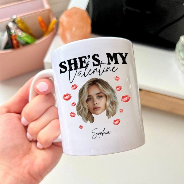 Custom Photo He/She's My Valentine Couple Mug HO82 893362